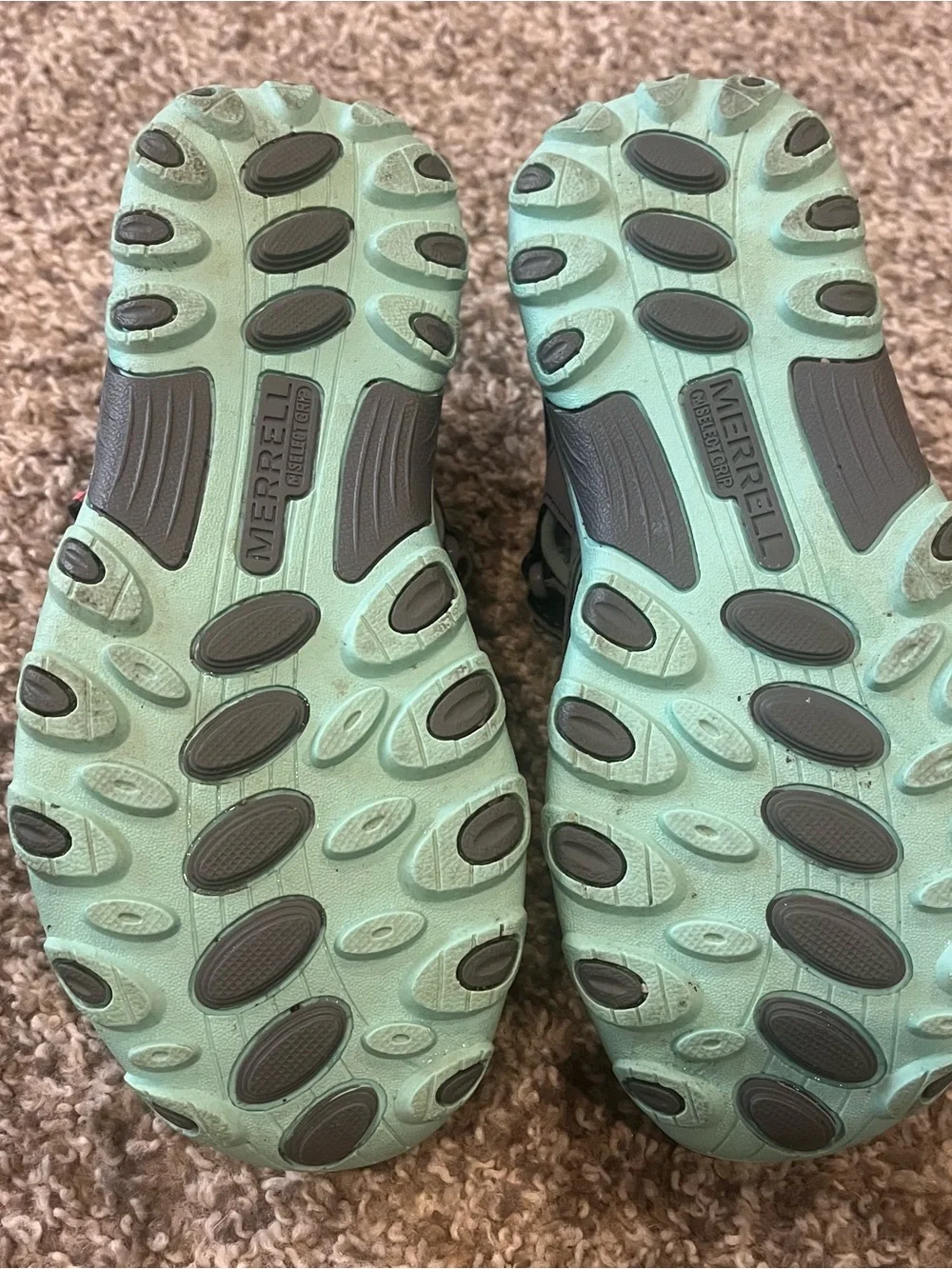 Merrell Hydro H2O Closed-Toe Sandals Teal Pink Gray Size 4 Big Kid